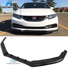 Fits 13-15 Honda Civic EK Sedan PU Front Bumper Lip Spoiler Splitter Black