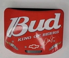Bud King of Beers storage tin Dale Jr. Nascar Chevy hinged container man cave