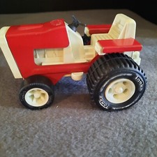 Vtg Tonka Red Pressed Steel Lawn Tractor trailer not included read description