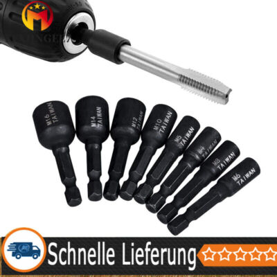 M4-M16 Gewindebohrer Stecknuss Adapter 1/4 Bohrmaschine Legierter Stahl