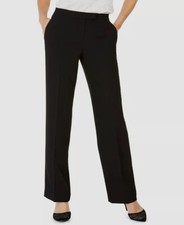 Kasper Women's Black Tab-Waist Straight-Fit Modern Dress Pants Size 6