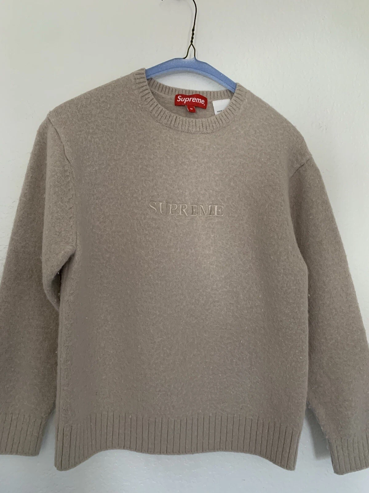 Pull lourd Supreme Pilled homme taille M laine mélangée *fonctionne petit voir mesures
