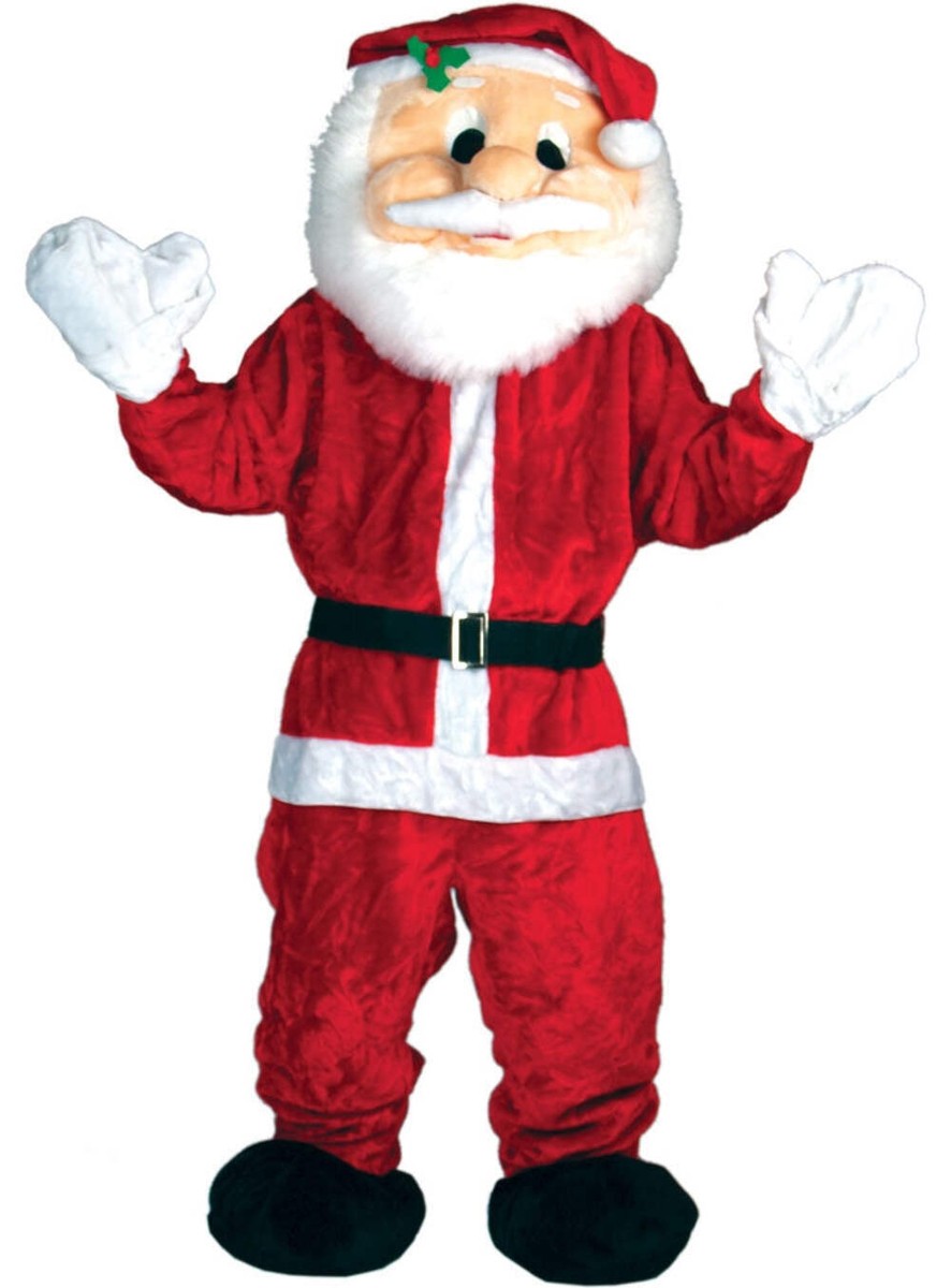 Adult Giant Big Head Santa Claus Mascot Fancy Dress Costume