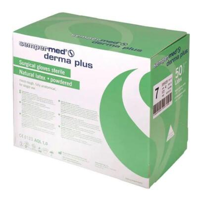 50 Paar SEMPERMED Derma Plus OP Handschuhe Steril Naturlatex Mikrorau Rollrand