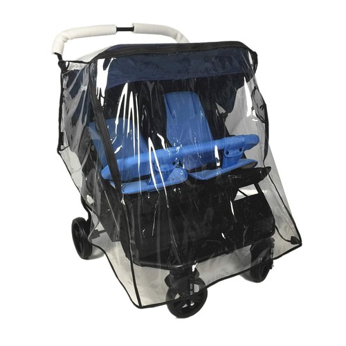 EZKINDHEIT STROLLER RAIN COVER - FOR SIDE BY SIDE DOUBLE STROLLERS - PREOWNED **