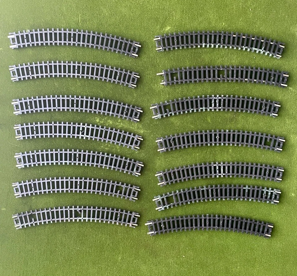Vintage Curved "N" Gauge Train Track  - Lot Of 14 Pieces of 5" Lengths 9 3/4 - Image 2 of 2