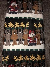 FOOTBALL SANTA CHRISTMAS BOYS CLIP ON TIE. AMERICAN GREETINGS. EUC