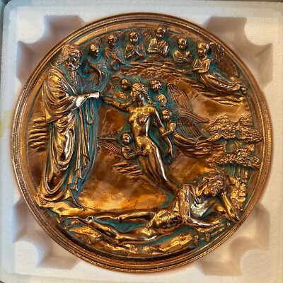 Studio Dante Di Volteradici Ghiberti's The Creation of Eve Bronzed Relief Plate