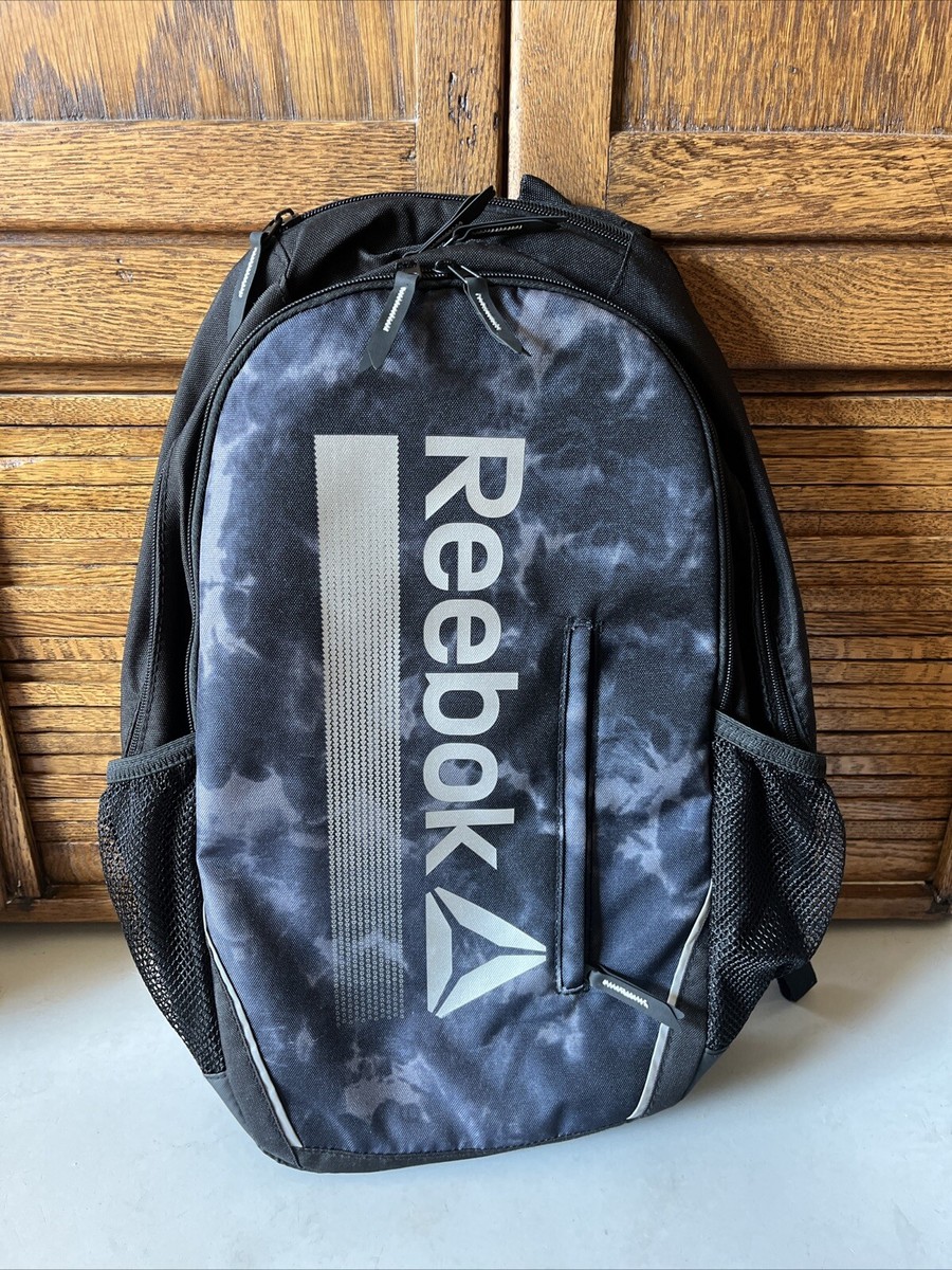 ★REEBOK★SPORTS GYM SACK BACKPACK Reebok Trainer Backpack Gym Workout Charcoal Tie Dye Water