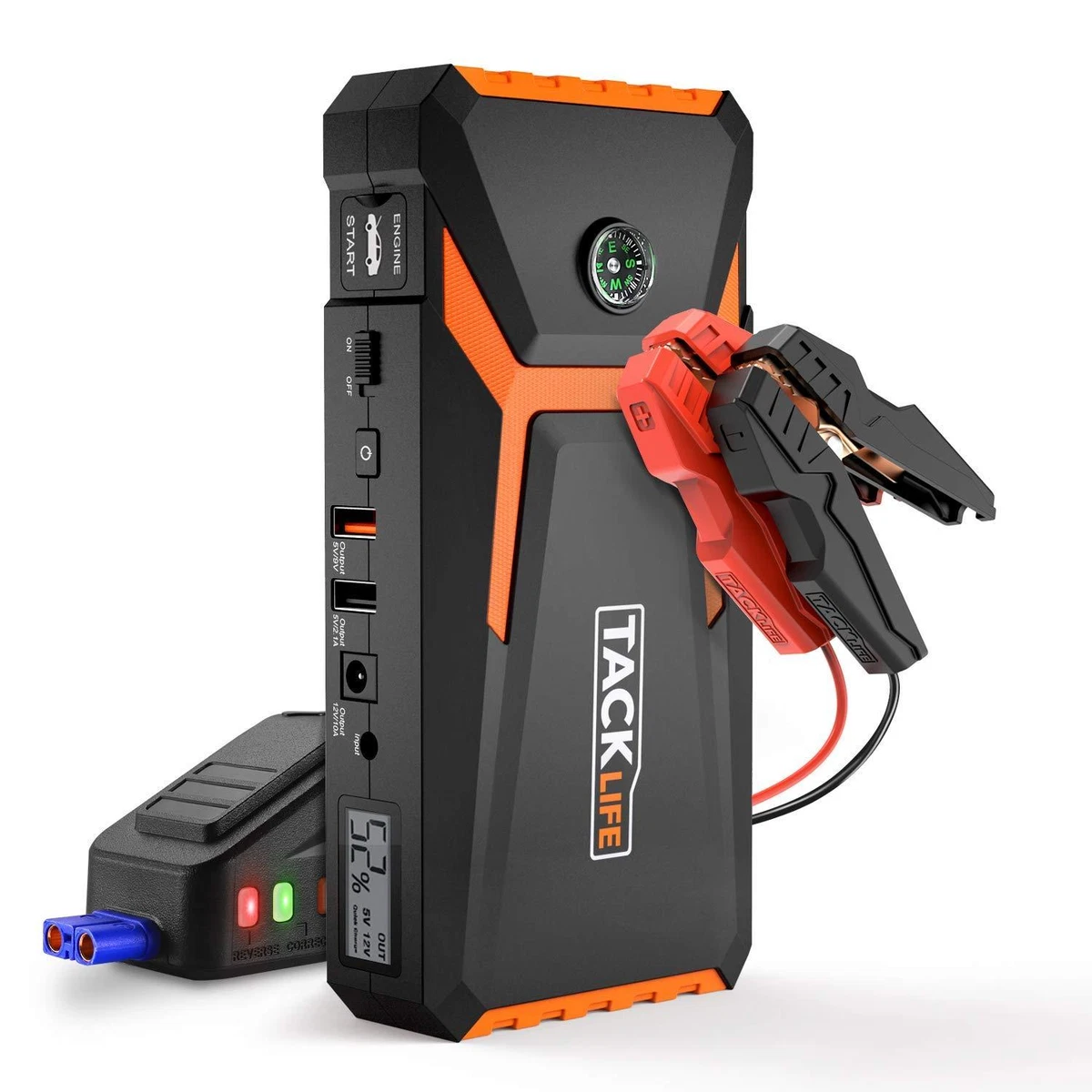 TACKLIFE T8 Car Jump Starter - 800A Peak 18000mAh, 12V Auto Battery Booster  (up