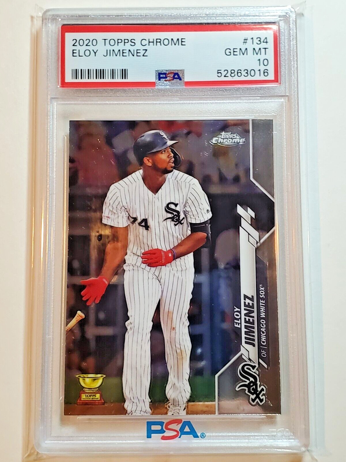 Eloy Jimenez PSA 10 Gem Mint 2020 Topps Chrome Rookie Cup #134 White Sox card