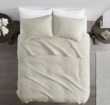 3pc King Mitchell Reversible Coverlet Set Cream - Madison Park