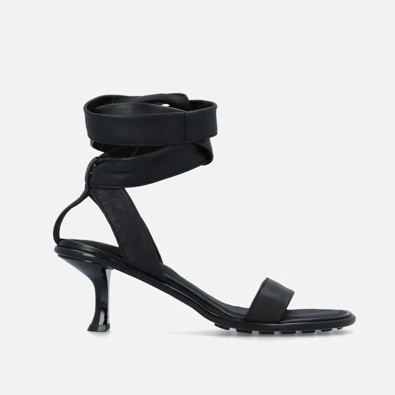 Sandals Bruno Premi Babe Sneakers Black Leather Ribbon Ankle Heel
