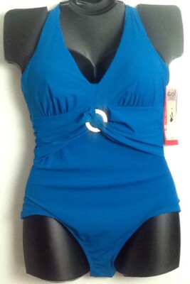 Size 16 SPANX Women's Shapewear Belted Beauty Halter in BAYSIDE BLUE Style #2370