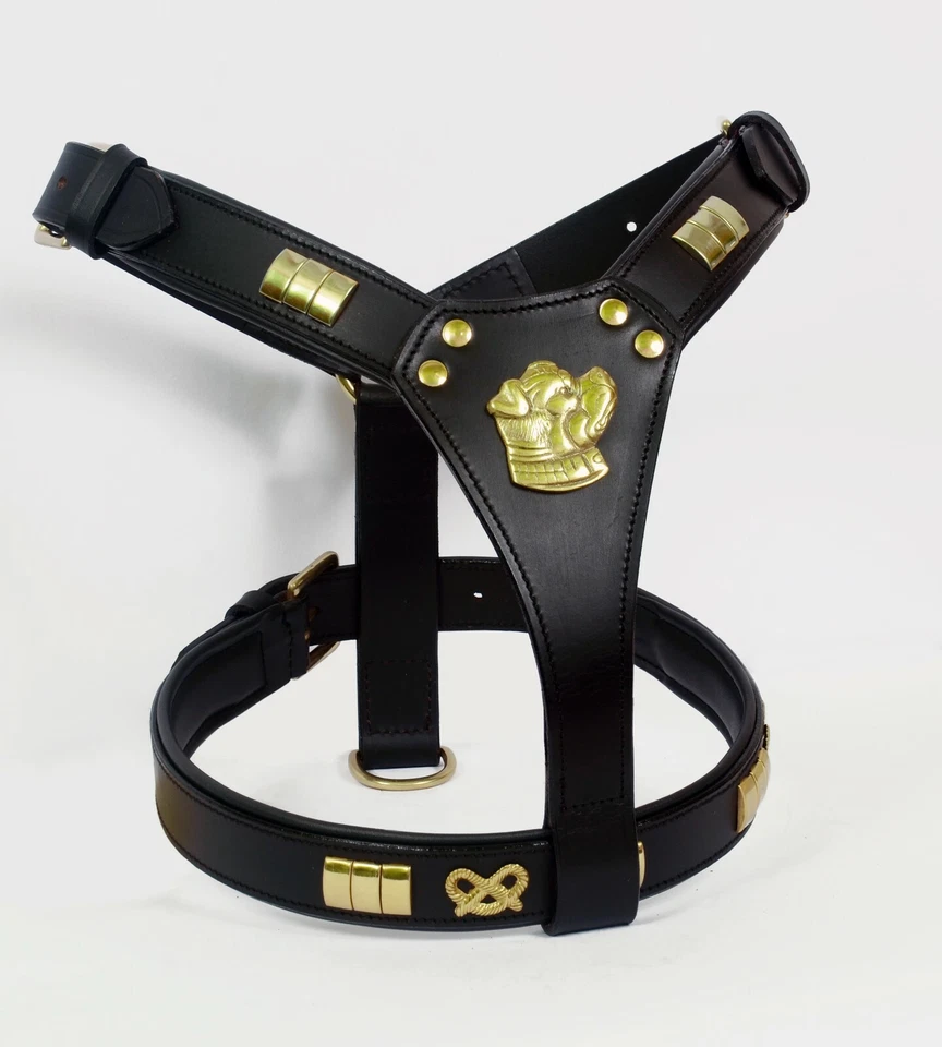 Leather Dog Harness Designer with staffy knot fully padded brass fitting - Image 2 of 4