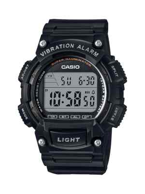 Casio Men's Quartz Digital Alarm Black Resin Band 46mm Watch W736H-1AV