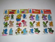 4 PC MOODIES STICKER SHEETS LOT PUFFY NIP 1983 KENT TOYS VINTAGE