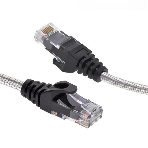 7 Foot Armored Slim CAT 6A 10GB 28awg Rugged Outdoor UV Weatherproof Ethernet