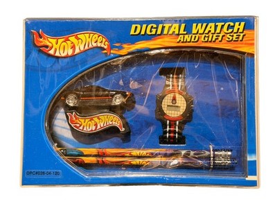 Rare New Vintage Hot Wheels Digital Watch & Gift Set Mattel  2001 Package Wear