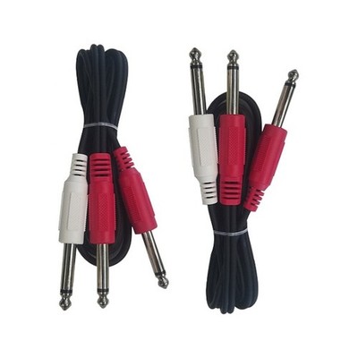 Cable Up CU/YC215 5' 1/4'' TS Male to Dual 1/4'' TS Male Audio Cable (2-Pack)
