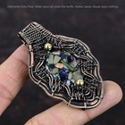 Oval December Copper Multi Turquoise Stone Copper Wire Wrapped Pendant Jewelry
