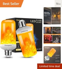 Upgraded LED Flame Light Bulbs, 4 Modes Flickering Light Bulbs with Upside D...