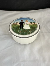 Villeroy & Boch Naif Wedding Day Bride and Groom Porcelain Lidded Trinket Box
