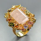Beautiful 22 ct+ Natural Morganite Ring 925 Sterling Silver Size 8 /R461227