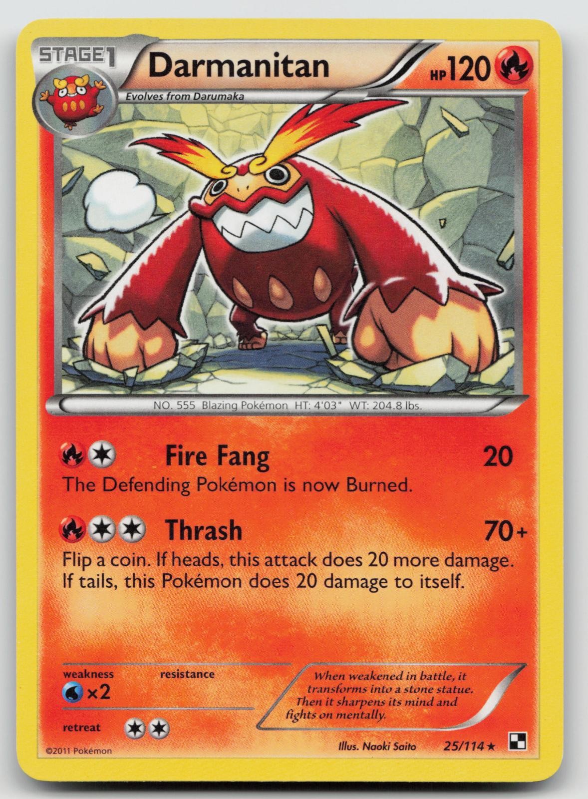 Darmanitan 25/114 Black & White Pokemon LP C750