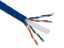 1000ft Cat6 UTP Stranded Bulk Ethernet Cable 24AWG Bare Copper, Blue