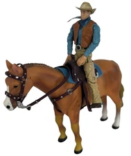 Schylling John Wayne Duke and Dollor Horse Rider Cowboy Action Figure Toy Set