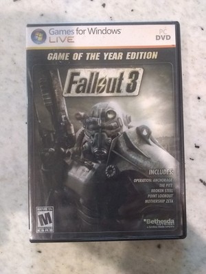 Fallout 3: Game of the Year Edition (PC, 2009) Comes with code No Manual