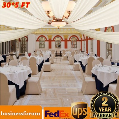 6PCS 5x30FT Ceiling Drapes Ceiling Draping Backdrop Curtains for Party Wedding