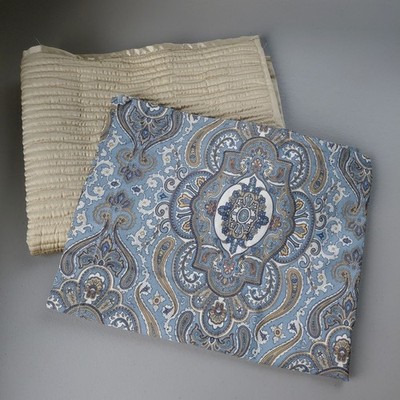 Variety Pillow Sham Set STANDARD Gold Blue Paisley Luxury Bedding RLR + Chic VTG