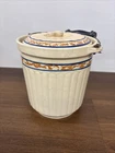 Red Wing Pottery Vintage Covered Sponge Band Gray Kitchen Utility Jar w/Handle