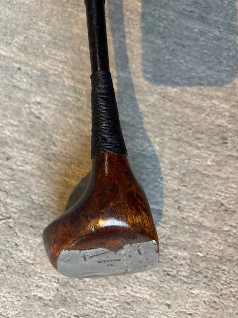 Left Hand The Wilsonian large head, deep face Brassie hickory shaft golf club - Image 4 of 4