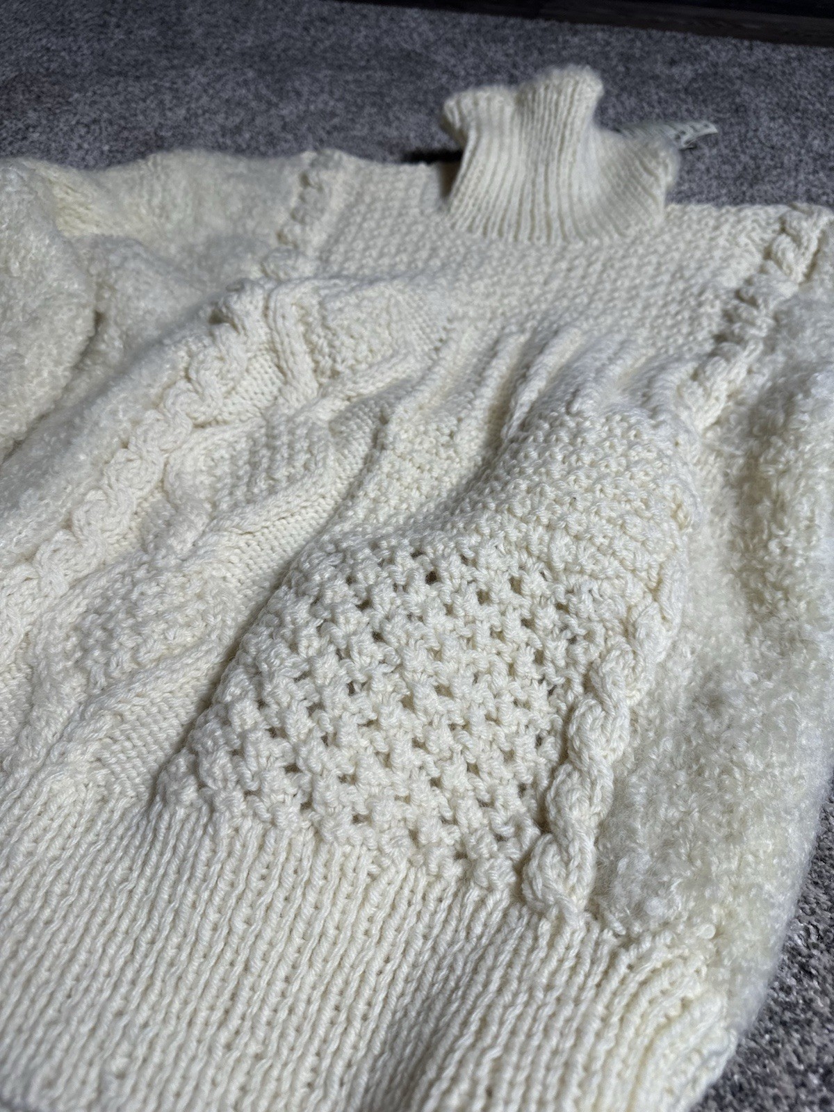 Vintage 80s - Avoca Handweavers - Irish Knit Textured Wool Sweater Size L NWT