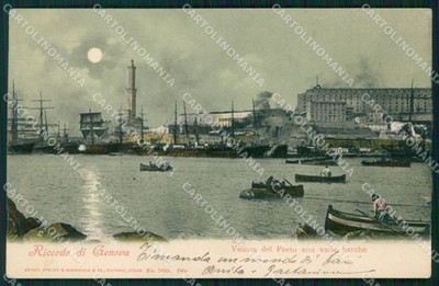 Genoa City Porto Chiaro di Luna postcard WX3586
