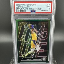 Lebron James 2019 Panini Donruss Complete Players Green Flood #16 PSA 9 Mint
