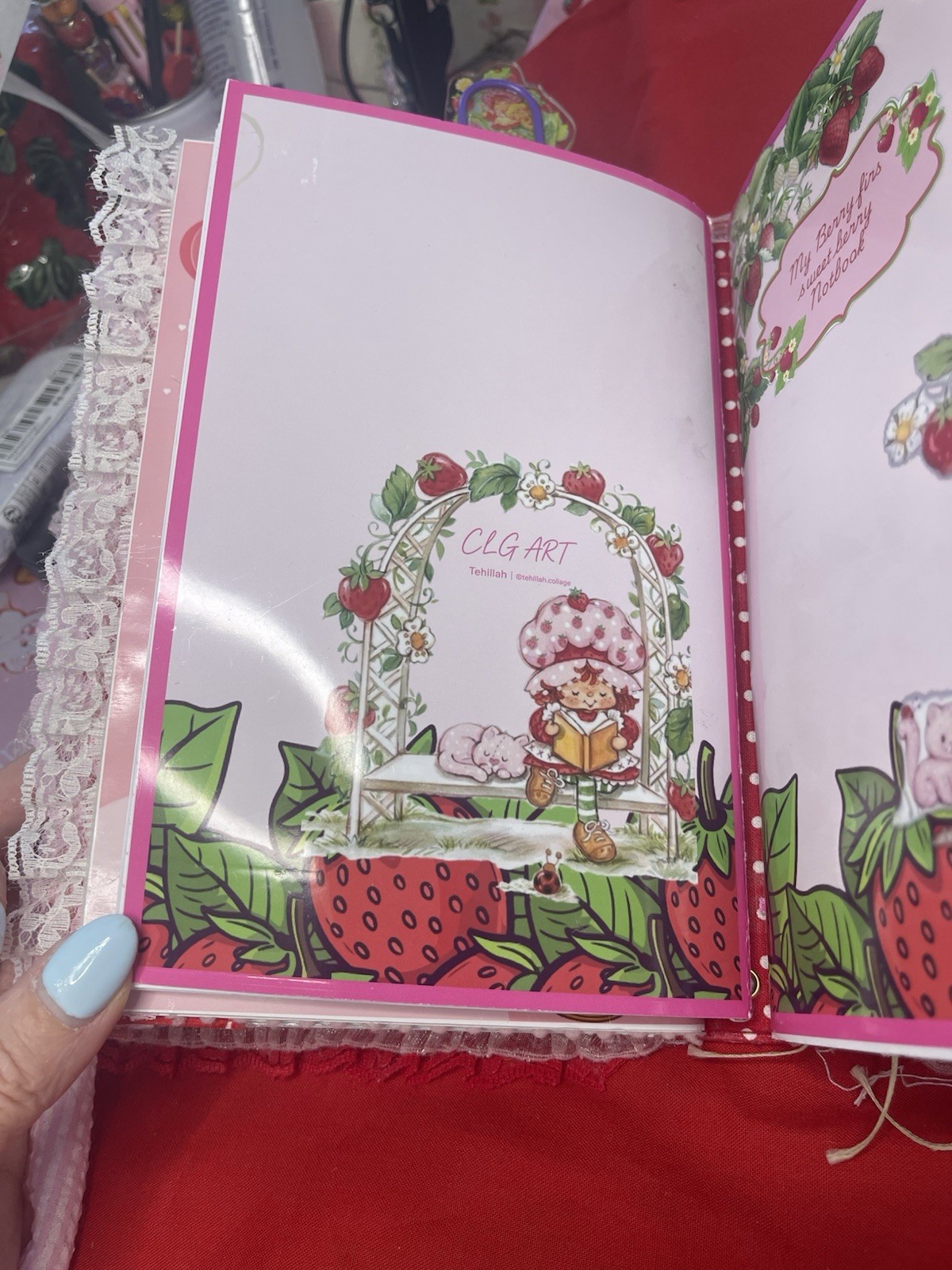 Strawberry Shortcake Handmade Notebook | A5 Lined Journal Kawaii Stationery Gift