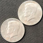1964-P & 1964-D Kennedy 90% Silver Half Dollars,  2 Coins, AU - JFK-29m