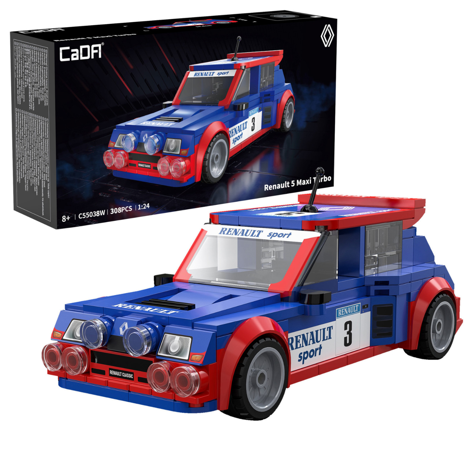 CaDA Renault 5 Maxi Turbo 1:24 308 Pieces Brick Model Kit C55038W