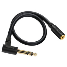 3.5Mm Female to 6.35Mm Angle Male Audio Adapter Cable, Right Angle 1/4