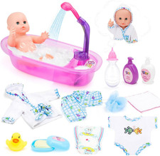 Set Da Bagno 13" La Mia Prima Bambola Bebè Con Funzioni D'Acqua Reale Set Includ