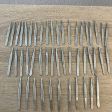 Stainless Steel Eyebrow Hair Removing Tweezers Lot Of 40