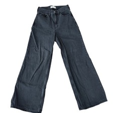 Abercrombie  Fitch The Wide Leg High Rise Jean Black Denim Women Size 24 / 00 L
