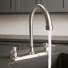 Brushed Nickel Black RV Kitchen Sink Faucet Centerset Vanity Mixer with Drain