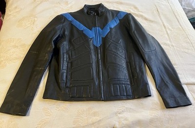 Luca Designs Black Nightwing Leather Jacket   Men s Size M    DC Comics  