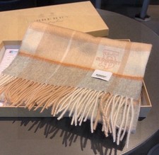 Burberry Cashmere Scarf   Classic Check Plaid   Beige/Tan   Excellent Condition