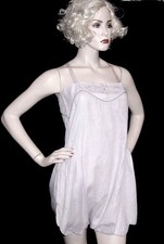 Vintage 1920s FLAPPER STEP-IN Teddy Embroidered Chemise Lilac Lingerie 34B